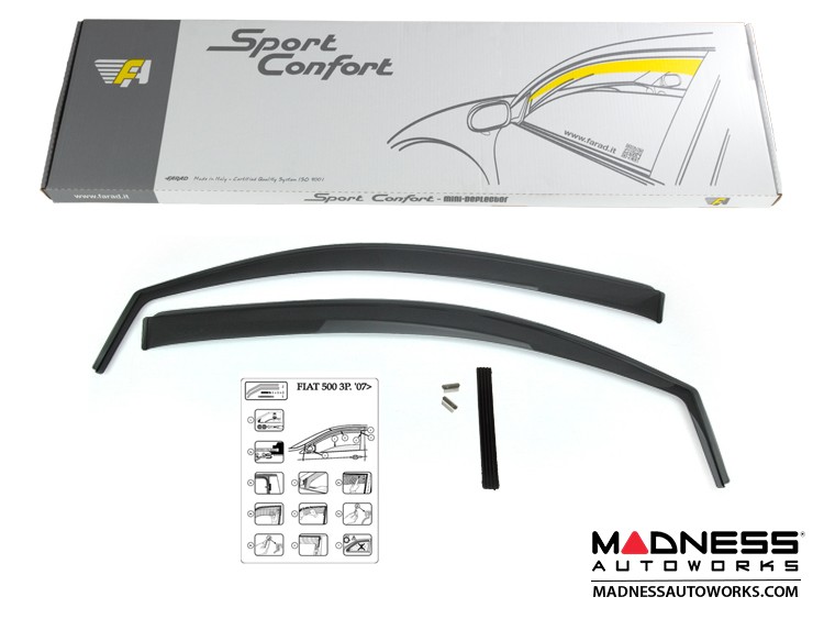 FIAT 500 Side Window Air Deflectors "mini"